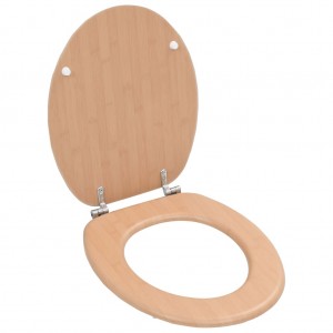 Asiento inodoro WC con tapa MDF diseño bambú D