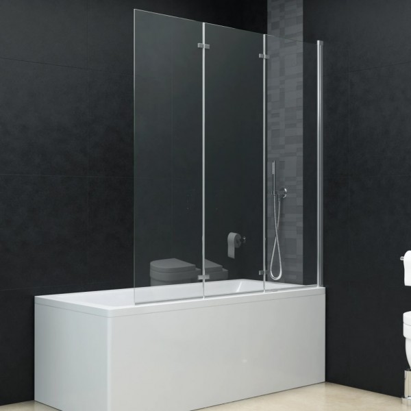 Mampara de ducha plegable 3 paneles ESG 130x138 cm D