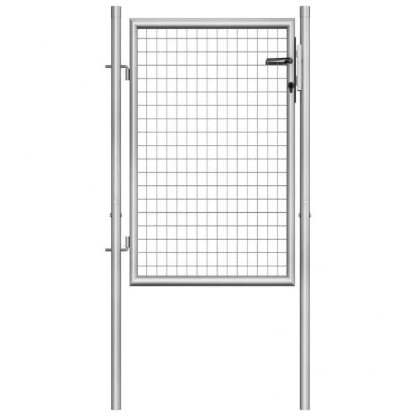 Porta de jardim de aço galvanizado prateado 105x150 cm D