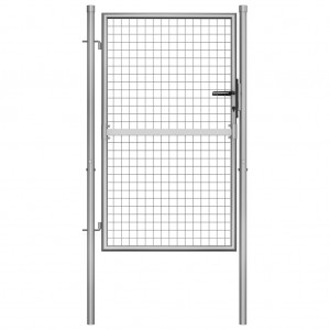 Portão de jardim em aço galvanizado prateado 105x175 cm D