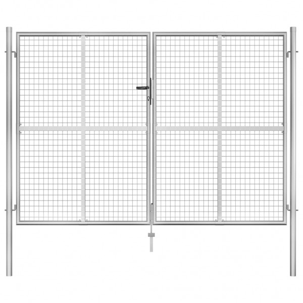 Porta de jardim de aço galvanizado prateado 306x225 cm D