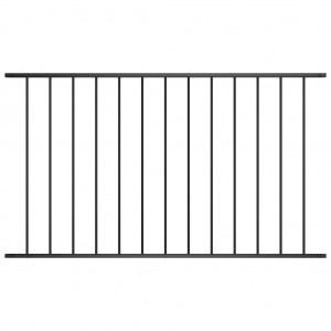 Painel de cerca de aço revestido a pó preto 1.7x0.75m D