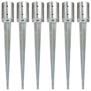 Estacas de solo 6 unidades aço galvanizado prata 10x76 cm D