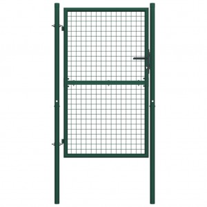 Puerta de valla de acero verde 100x200 cm D