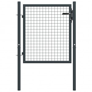 Puerta de malla de jardín acero galvanizado gris 100x125 cm D