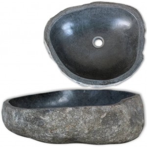 Lavabo de pedra de rio oval 29-38 cm D
