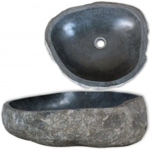 Lavabo de pedra de rio oval 37-46 cm D