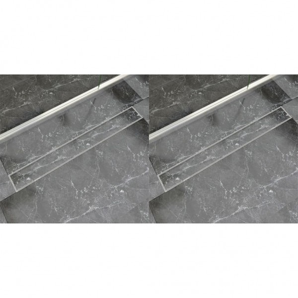 Desagüe lineal de ducha 2 piezas 930x140 mm acero inoxidable D