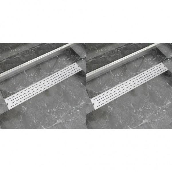 Desagüe lineal de ducha 2 piezas 830x140 mm acero inoxidable D