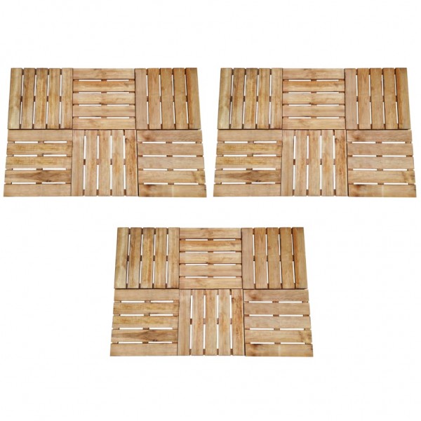 Baldosas de porche 18 unidades madera marrón 50x50 cm D