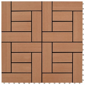 Baldosas de porche de WPC 30x30 cm 2 m² marrón 22 unidades D