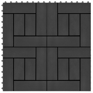 Baldosas de porche de WPC 30x30 cm 2 m² negro 22 unidades D