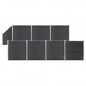 Set de vedação 7 quadrados + 1 WPC oblíquo cinza 1311x186 cm D