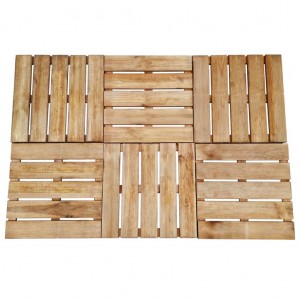 Baldosas de porche 6 unidades madera marrón 50x50 cm D