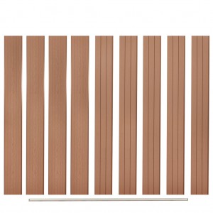 Tableros de valla de repuesto 9 uds WPC marrón 170 cm D