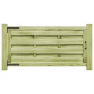 Puertas valla 2 uds madera pino impregnada 150x75 cm verde D