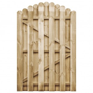 Puerta de valla de madera de pino impregnada 100x150 cm H