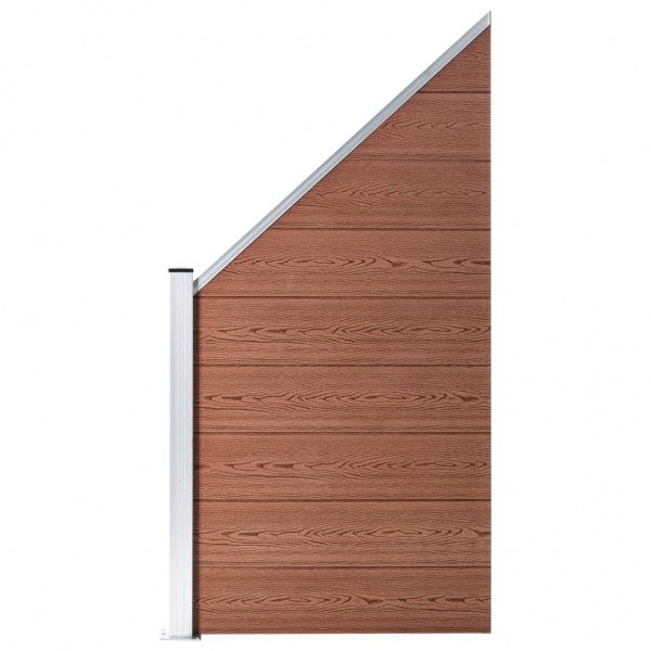 Panel de valla WPC marrón 95x(105-180) cm D