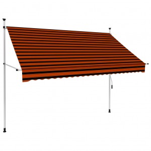 Toldo manual retrátil laranja e marrom 250 cm D