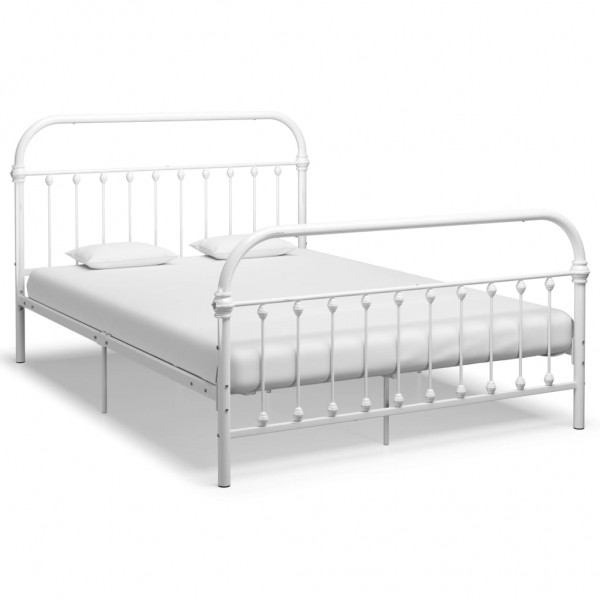 Estrutura de cama de metal branco 160x200 cm D