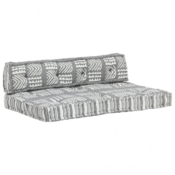 Cojín para sofá de palés tela gris patchwork D