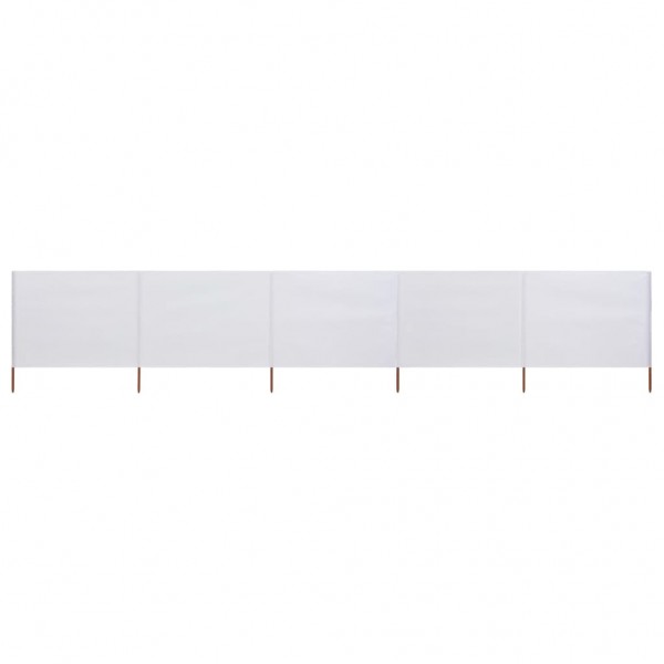 Paravientos de 5 paneles tela blanco arena 600x120 cm D