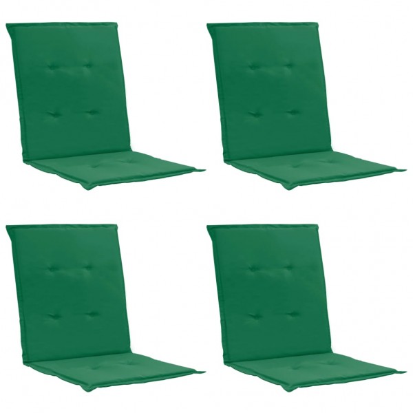 Almofada para cadeira de jardim com encosto baixo 4 unidades em tecido Oxford verde D