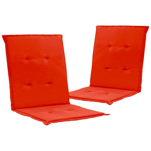 Cojín silla jardín respaldo bajo 2 uds tela Oxford rojo D