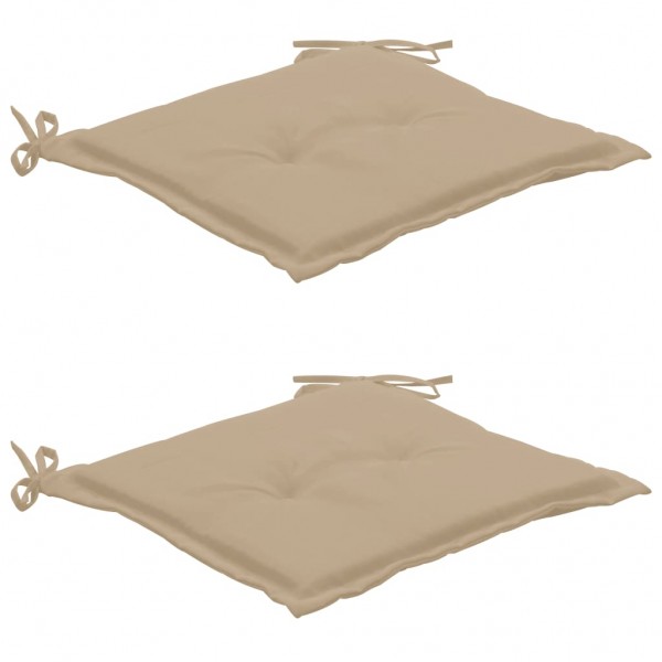 Cojines de silla de jardín 2 uds tela Oxford beige 50x50x3 cm D