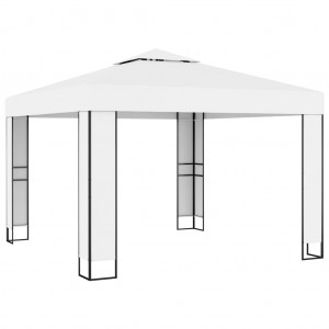 Cenador con doble techo blanco 3x3 m D