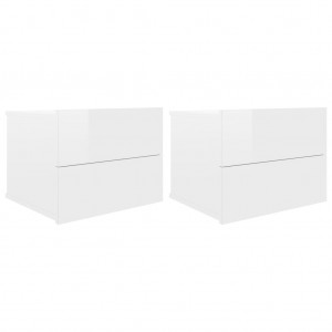 Mesas noturnas de 2 andares de revestimento branco 40x30x30 cm D