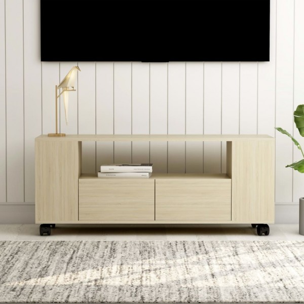 Mueble para TV madera contrachapada roble Sonoma 120x35x48 cm D