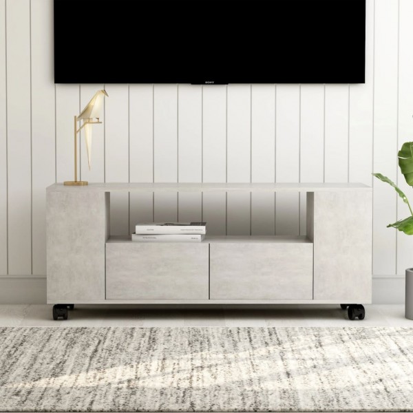 Mueble de TV madera contrachapada gris hormigón 120x35x48 cm D