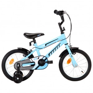 Bicicleta infantil 14 polegadas preto e azul D