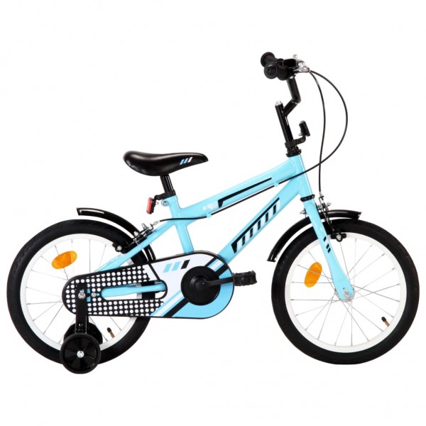 Bicicleta para niños 16 pulgadas negro y azul D