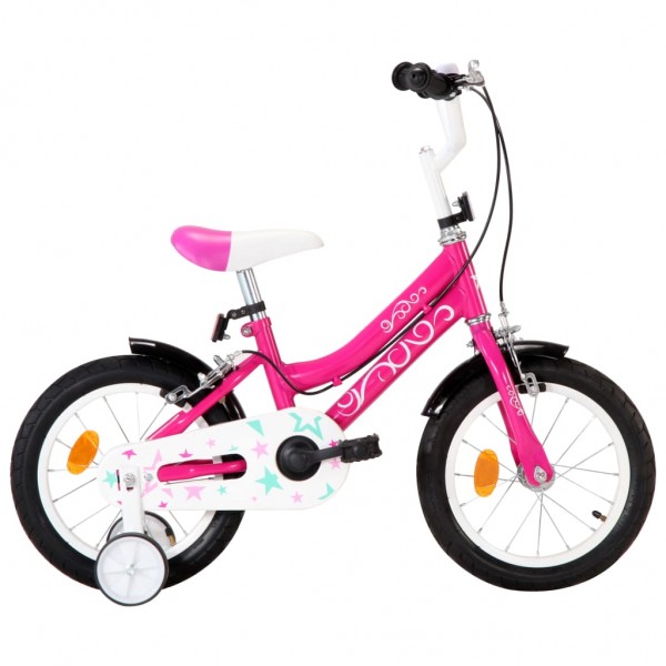 Bicicleta para niños 14 pulgadas negro y rosa D