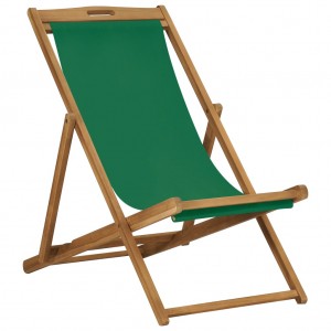Cadeira de praia dobrável de teca verde D