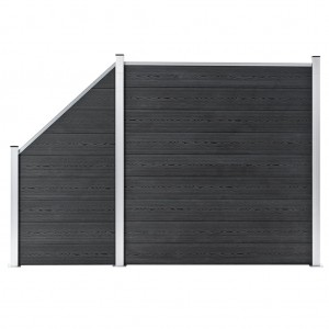 Set de valla 1 cuadrada + 1 oblicua WPC gris 273x186 cm D