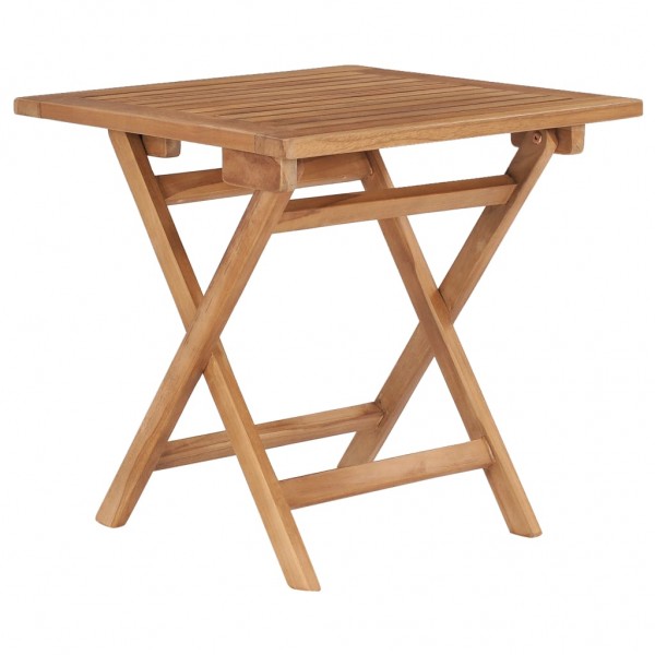 Mesa de jardín plegable madera maciza de teca 45x45x45 cm D
