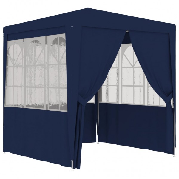 Carpa profesional para fiestas con paredes azul 90 g/m² 2x2 m D