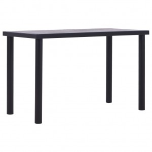 Mesa de comedor de MDF negro y gris hormigón 120x60x75 cm D