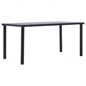 Mesa de jantar de MDF preto e cinza 160x80x75 cm D