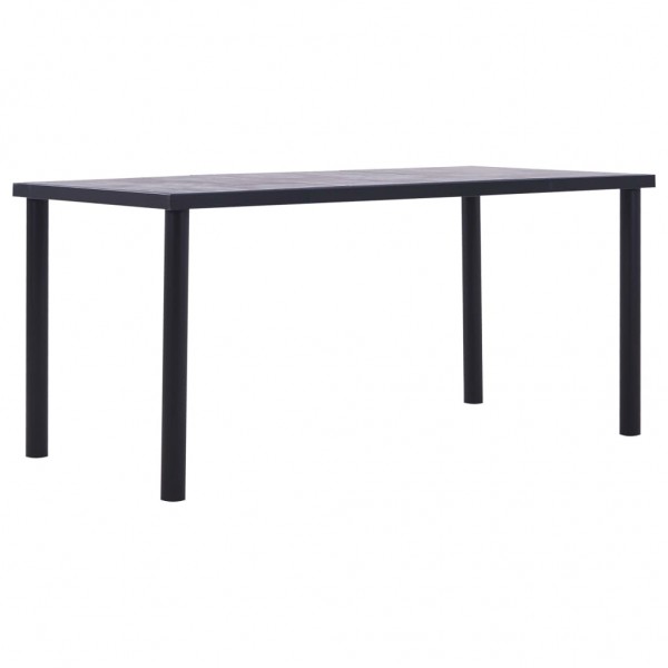 Mesa de comedor de MDF negro y gris hormigón 160x80x75 cm D