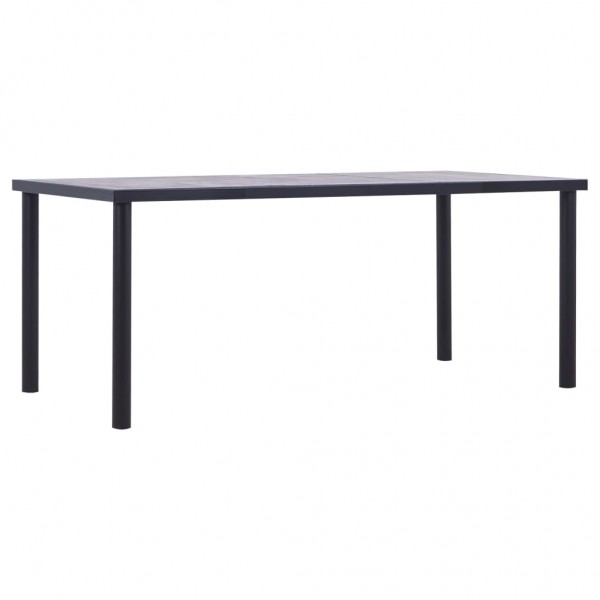 Mesa de comedor de MDF negro y gris hormigón 180x90x75 cm D