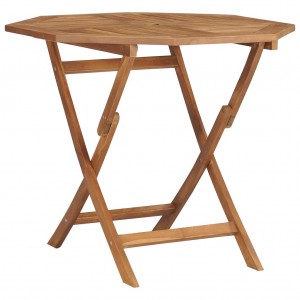 Mesa de jardim dobrável de teca maciça 85x85x76 cm D