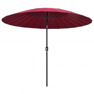 Guarda-chuva de jardim com pau de alumínio vermelho bordeaux 270 cm D