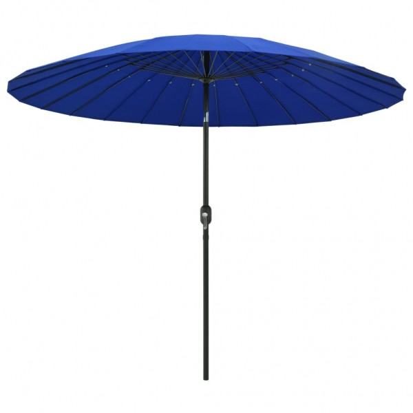 Guarda-chuva de jardim com pau de alumínio azul-azul 270 cm D