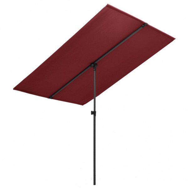 Guarda-chuva de jardim com haste de alumínio vermelho bordô 180x110cm D