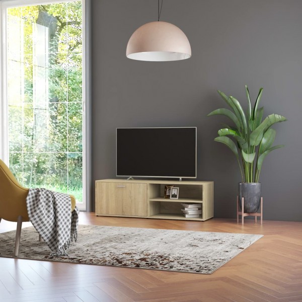 Mobiliário de TV madeira contraplacada cor carvalho 120x34x37 cm D