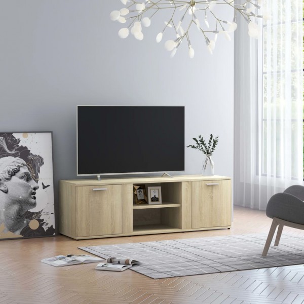 Mobiliário de TV madeira contraplacada cor carvalho 120x34x37 cm D